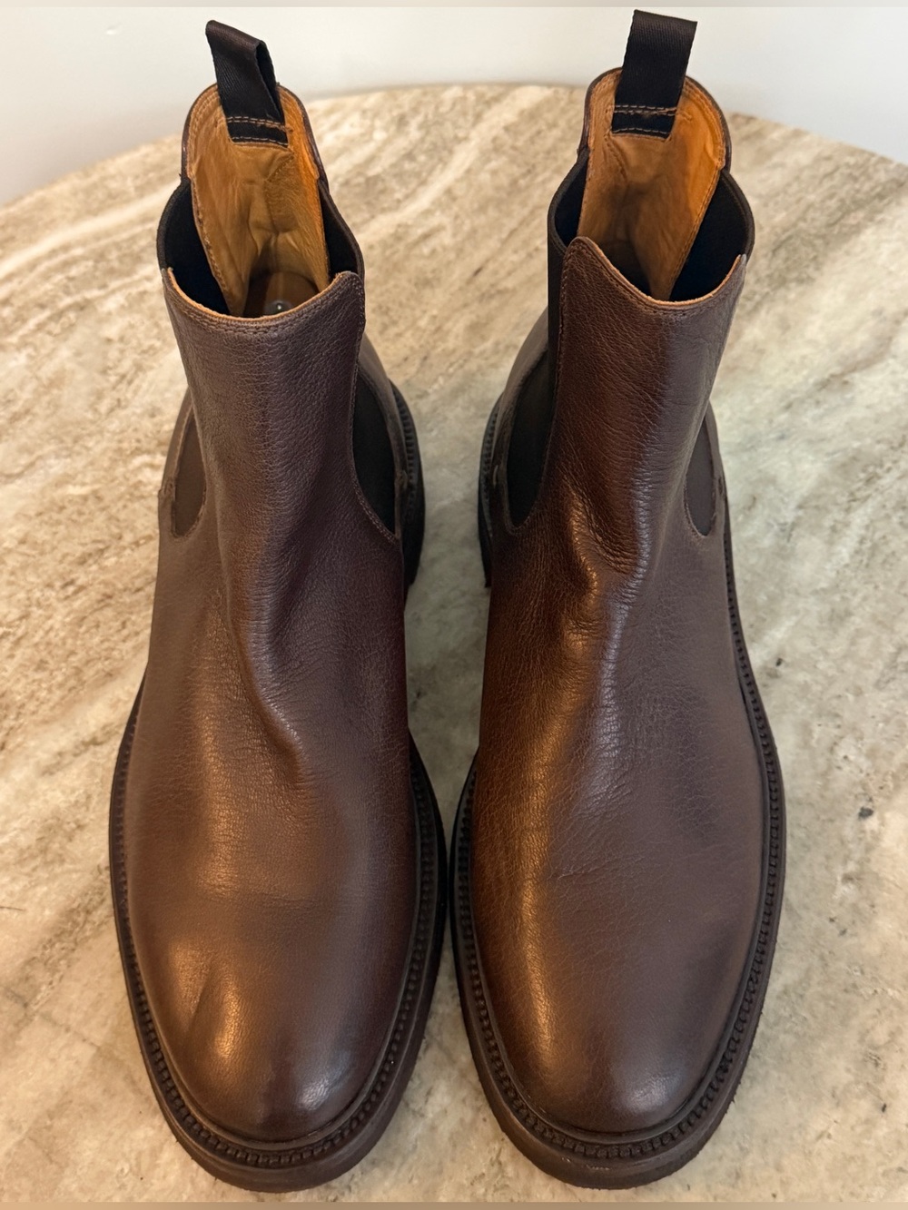 OFFICINE CREATIVE Hopkins Flexi Chelsea Boots Brown Leather Ankle 46 /13 US